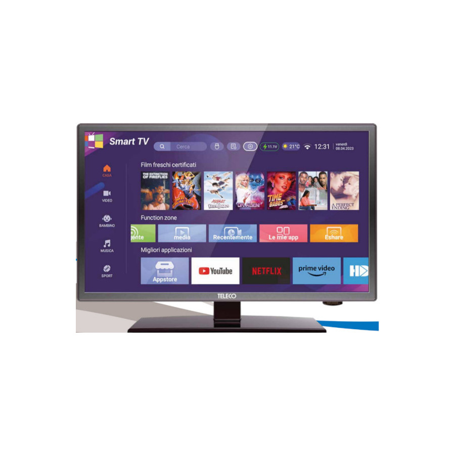 Teleco TEK 24W11 SMART TV24" Andriod 11, DVB-S2/T2,9-32V zonder voet,Teleco TEK 24W11 SMART TV24" Andriod 11, DVB-S2/T2,9-32V zo
