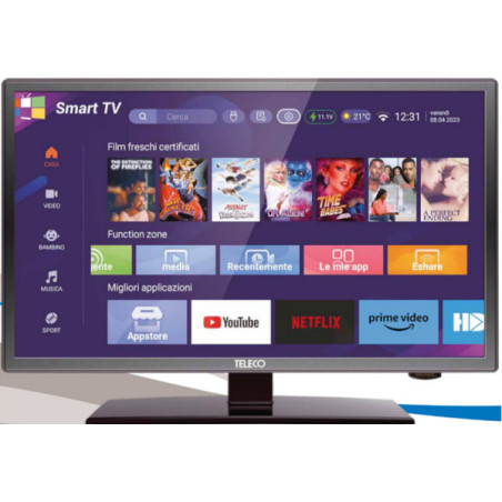 Teleco TEK 24W11 SMART TV24" Andriod 11, DVB-S2/T2,9-32V zonder voet,Teleco TEK 24W11 SMART TV24" Andriod 11, DVB-S2/T2,9-32V zo